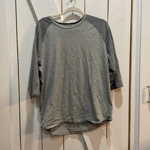 Jordan gray baseball style 3/4 sleeve top extra large
